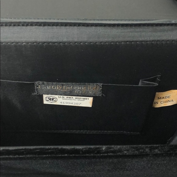 Vintage CAROLYNE BARTON NIGHT Black Velvet & Rhinestone Bag Clutch Purse - Picture 6 of 8